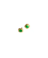 seree Park — Green jade square stud earrings