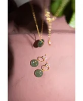 Coin — Green jade hollow necklace