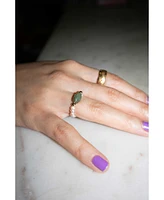 seree Isa — Jade and beaded pearl stretch ring