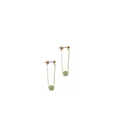 seree Zodiac collection | Libra — Skinny gold chain jade earrings