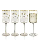 Plum Blossom All Purpose 10 oz Wine Glasses, Set of 4