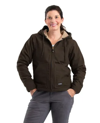 Berne Women's Lined Softstone Duck Hooded Jacket