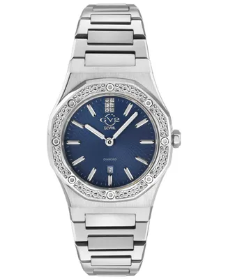 GV2 by Gevril Women's Palmanova Swiss Quartz Silver-Tone Stainless Steel Watch 33mm