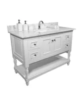 Streamdale Furniture 43 X 22 Bathroom Stone Vanity Top Engineered Stone Carrara Marble With Rectangle