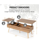 47'' Lift Top Coffee Table Central Table with Hidden Compartments