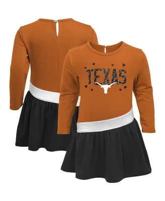 Toddler Girls Texas Orange Longhorns Heart to French Terry Dress