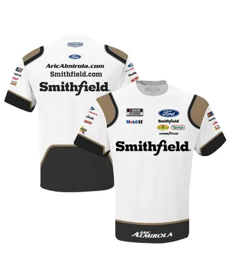 Men's Stewart-Haas Racing Team Collection White Aric Almirola Smithfield Sublimated Uniform T-shirt