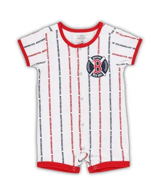 Infant Boys and Girls White Boston Red Sox Ball Hitter Coverall