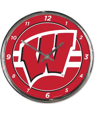 Wincraft Wisconsin Badgers Chrome Wall Clock