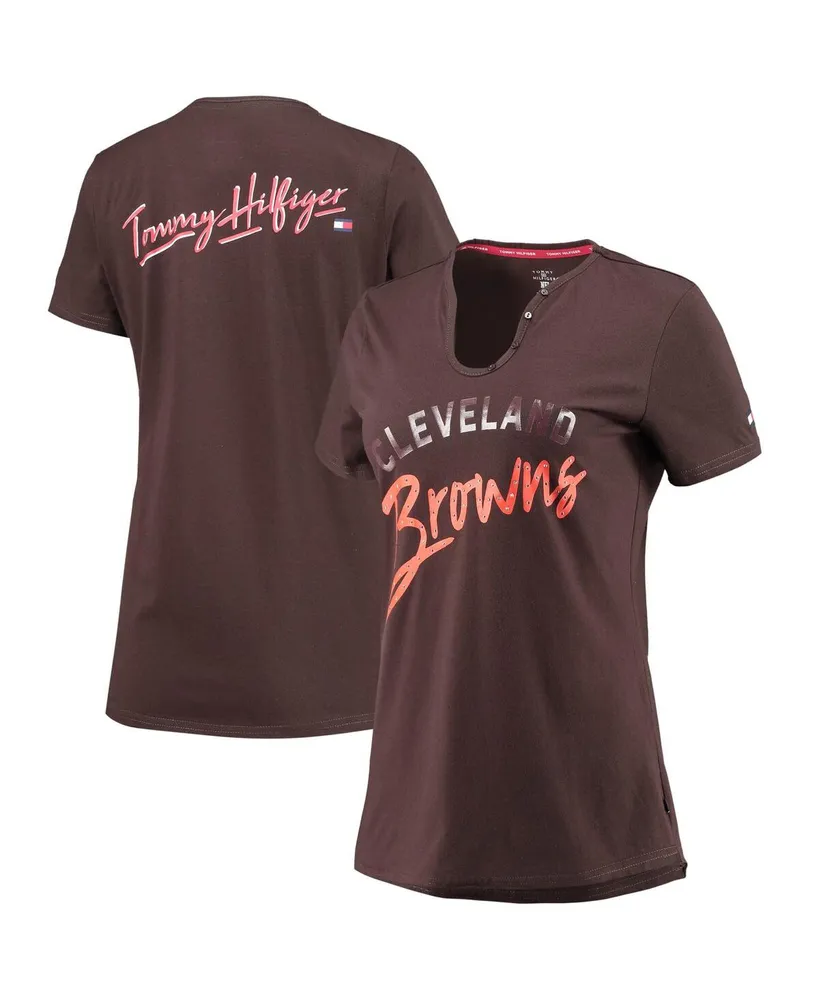 Tommy Hilfiger Women's Tommy Hilfiger Brown Cleveland Browns Riley V-Neck  T-shirt