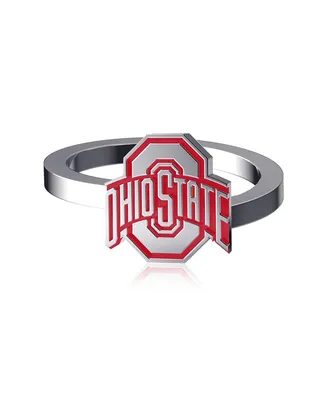 Women's Dayna Designs Ohio State Buckeyes Bypass Enamel Silver Ring