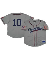 Men's Rings & Crwns #10 Gray Cleveland Buckeyes Mesh Button-Down Replica Jersey