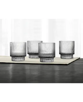 Hotel Collection Smoked Fluted Double Old-Fashioned Glasses, Set of 4, Created for Macy's