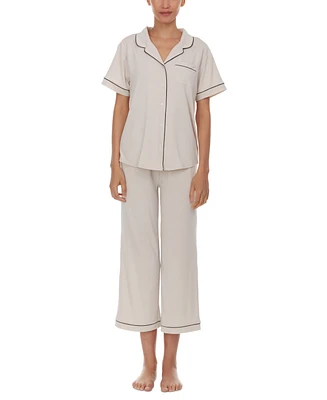 Flora by Nikrooz Women's Annie Notch Top and Capri Pajama Set