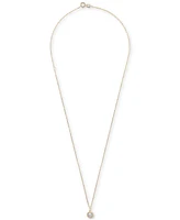 Diamond Knot-Frame Solitaire Pendant Necklace (1/3 ct. t.w.) in 14k Gold, 15" + 3" extender