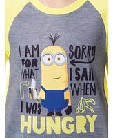 Despicible Me Boys Despicable Me Minions Sorry I Was Hungry Raglan Sleep Pajama Set