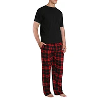 Sleep Hero Men's Short Sleeve Flannel Pajama Set