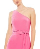 Women's Ieena Jersey One Shoulder Belted Trumpet Gown