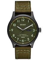 Mvmt Men's Field Automatic Green Canvas Strap Watch 42mm