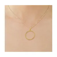 Rachel Glauber 14k Yellow Gold Plated Twisted Rope Eternity Wreath Halo Box chain Necklace