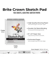 Net Focus Media Brite Crown Sketch Pad – 9x12 Sketchbook for Teens