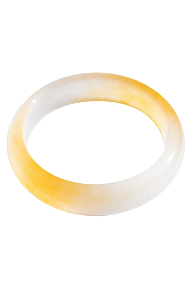 Silk Collection | Amber - Yellow Jade Stone Bangle