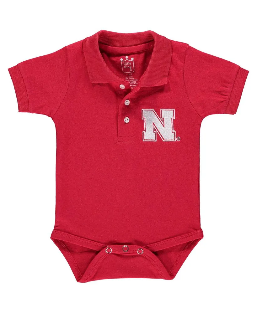 Infant Boys and Girls Scarlet Nebraska Huskers Polo Shirt Bodysuit