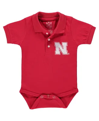 Infant Boys and Girls Scarlet Nebraska Huskers Polo Shirt Bodysuit