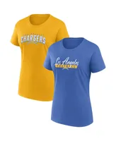 Women's Fanatics Powder Blue, Gold Los Angeles Chargers Fan T-shirt Combo Set