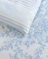 Laura Ashley Bedford Cotton Reversible 3 Piece Comforter Set
