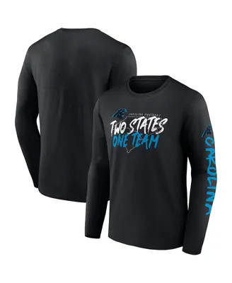 Men's Fanatics Black Carolina Panthers Hometown Collection Sweep Long Sleeve T-shirt