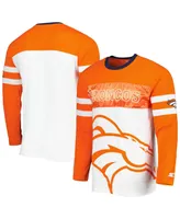 Men's Starter Orange, White Denver Broncos Halftime Long Sleeve T-shirt