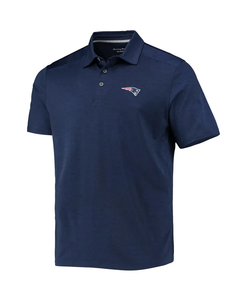 Men's Tommy Bahama Navy New England Patriots Palm Coast Delray Frond Allover IslandZone Polo Shirt