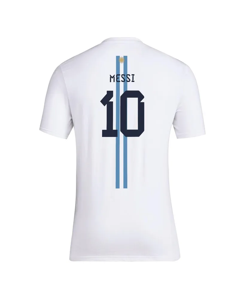 Men's adidas Lionel Messi White Argentina National Team Name and Number T-shirt