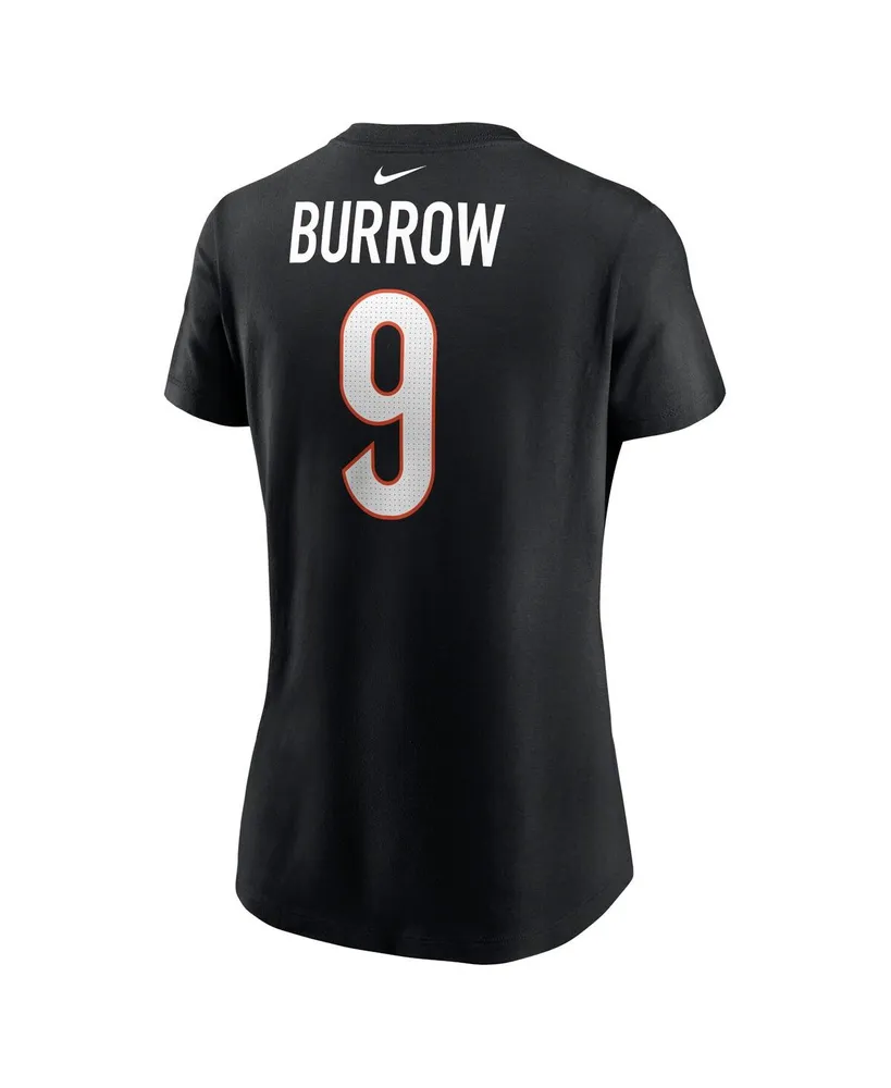 Women's Nike Joe Burrow Black Cincinnati Bengals Player Name and Number T-shirt