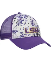 Men's Colosseum Gray, Purple Lsu Tigers Love Fern Trucker Snapback Hat