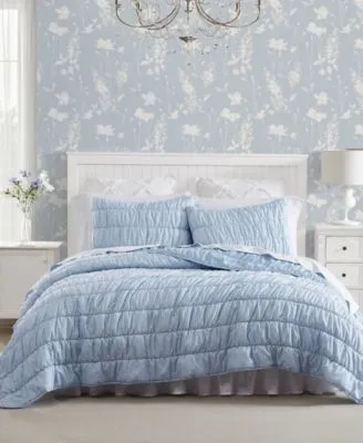 Laura Ashley Amalia Microfiber Reversible Quilt Set Collection