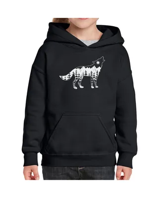 La Pop Art Girls Word Hooded Sweatshirt - Howling Wolf