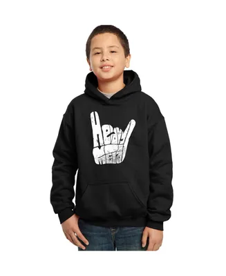 Big Boy's Word Art Hooded Sweatshirt - Heavy Metal