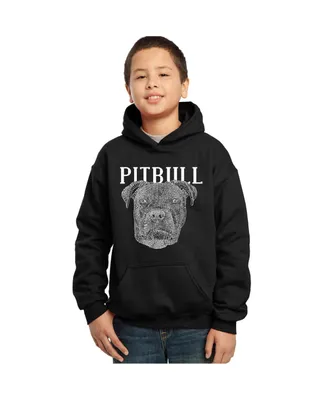 Big Boy's Word Art Hooded Sweatshirt - Pitbull Face