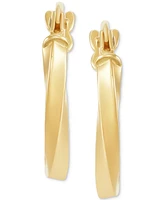 Italian Gold 2-Pc. Set Polished & Twist Style Small Hoop Earrings in 10k Gold