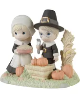 Precious Moments Limited Edition Gather Together with Grateful Hearts Bisque Porcelain Figurine