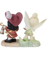 Precious Moments Life is A Daring Adventure Disney Tinker Bell and Captain Hook 2-Piece Bisque Porcelain Figurine Set