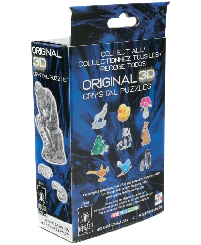 University Games Bepuzzled 3D Crystal Puzzle the Thinker Clear, 43 Pieces