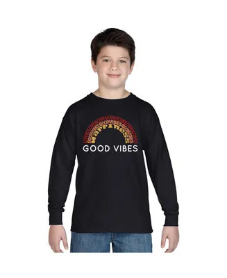 Big Boy's Word Art Long Sleeve T-shirt - Good Vibes