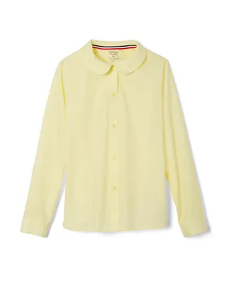 French Toast Big Girls Long Sleeve Modern Peter Pan Collar Blouse