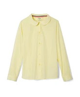 French Toast Big Girls Long Sleeve Modern Peter Pan Collar Blouse