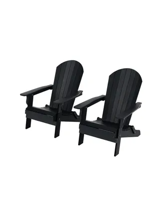 Outdoor Patio All-weather Folding Adirondack Chair Set of