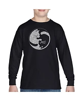 Big Boy's Word Art Long Sleeve T-shirt - Yin Yang Cat