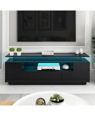 Simplie Fun Modern, Stylish Functional Tv Stand With Changing Led Lights